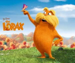 пазл Lorax, пушистый гигант является хранителем леса, кто говорит с деревьями