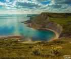 Chapman's Pool, небольшой бухте к западу от Matravers стоит на острове Purbeck в Дорсете, Англия