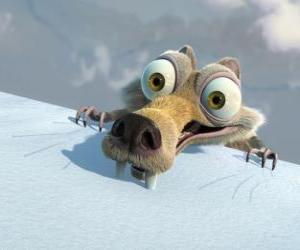 пазл Scrat белка, испуганная