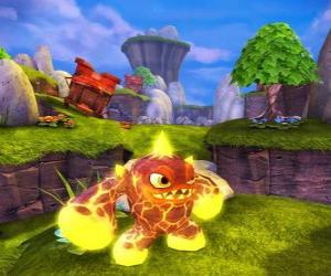 пазл Skylander Eruptor, существо, которое бросает огненные шары и пламени. Пожар Skylanders