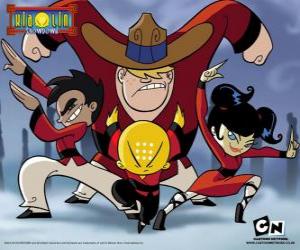 пазл Четыре молодых монахов, главные герои Xiaolin Showdown